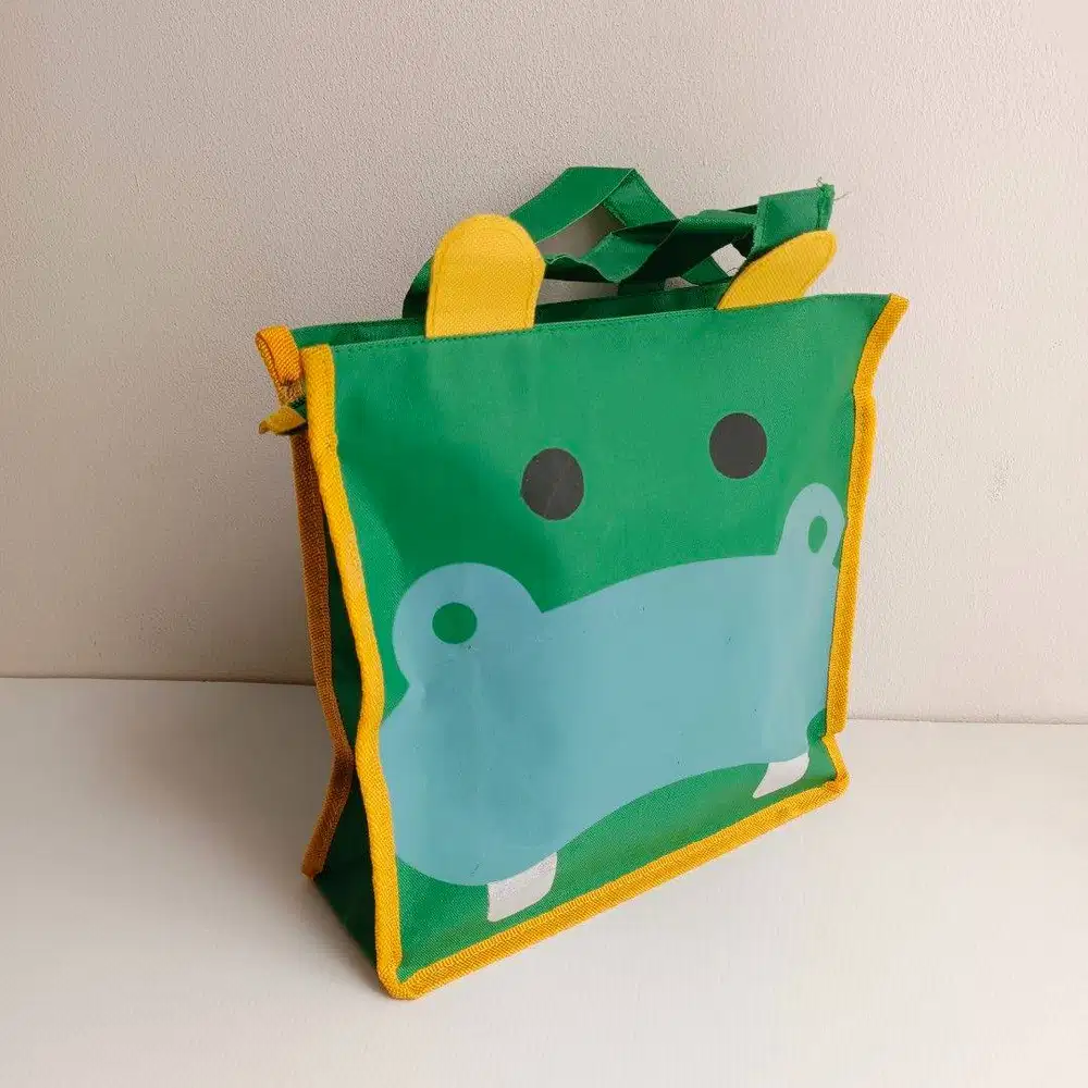 Tas Bekal Anak tas serbaguna Hijau Kudanil Lunch Bag Green Hippopotamu
