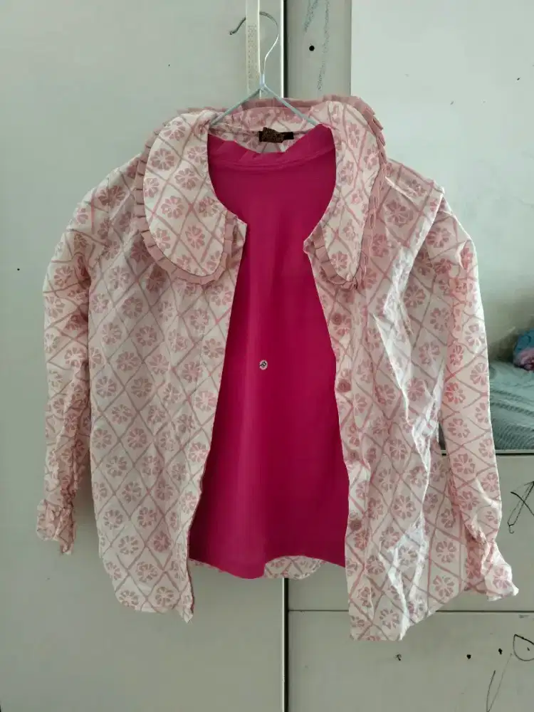 Kemeja Batik + Manset anak 3-4 tahunan..