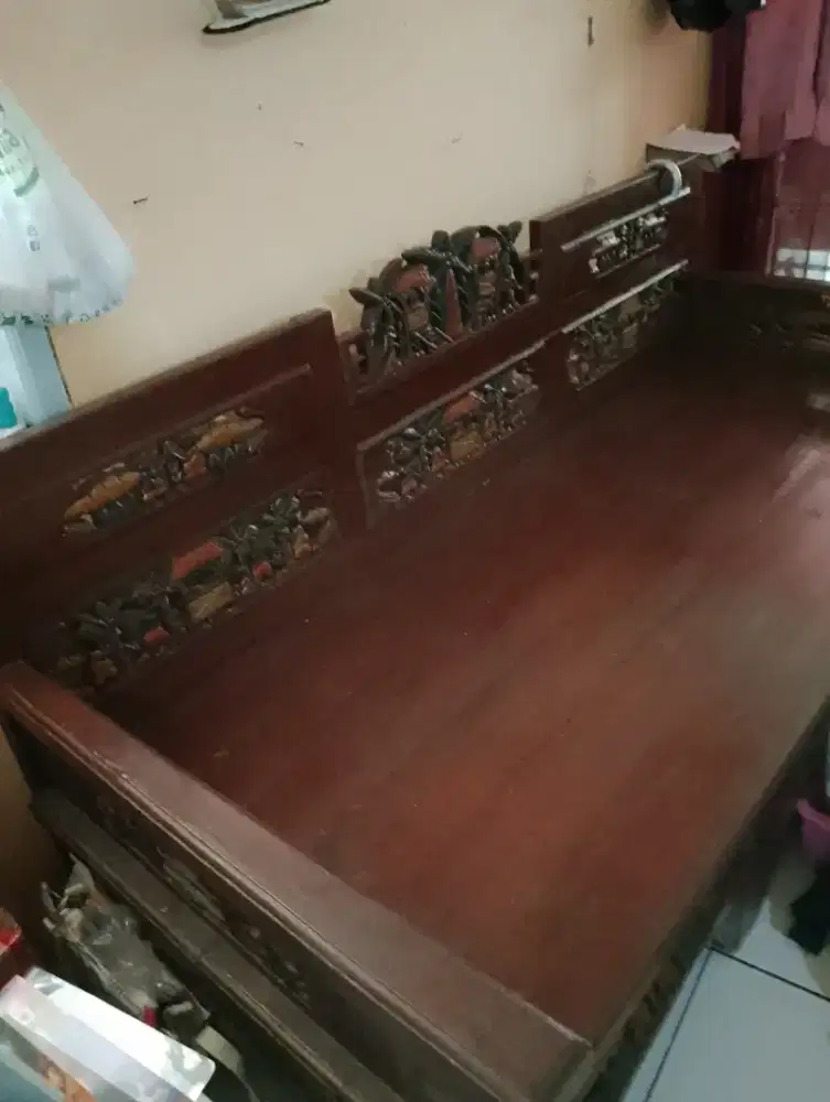 Kursi kayu lesehan panjang antik jati