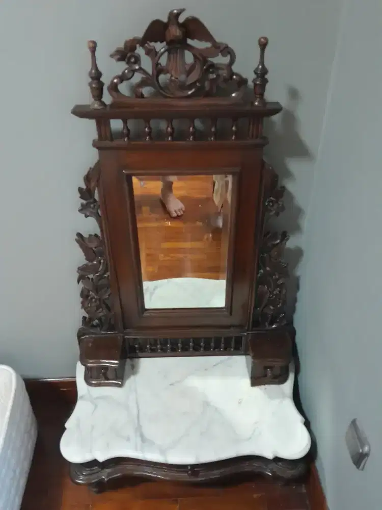 Meja Rias kayu jati marmer