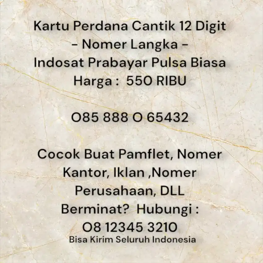 kartu perdana cantik indosat untuk loker marketing  cs kantor