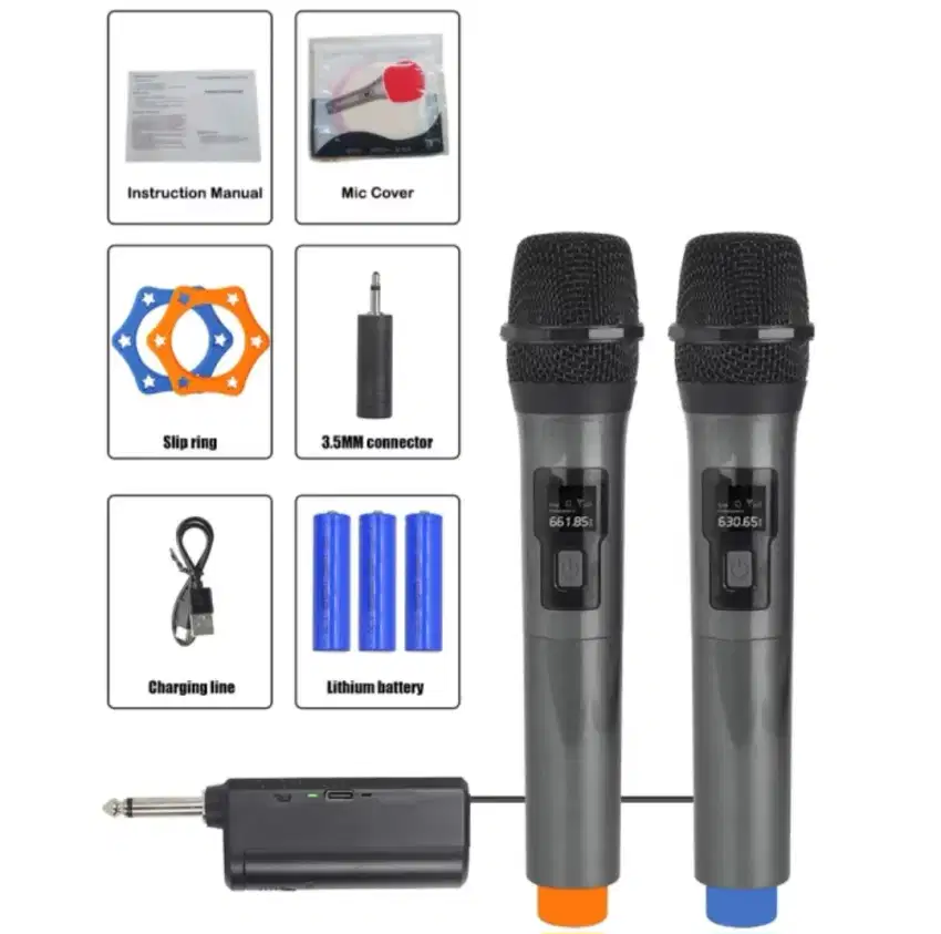 Mic Microphone Karaoke mikrofon Wireless Taffware Duo