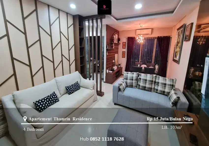 Disewakan Apartement Thamrin Residence Middle Floor 3BR+1 Furnished