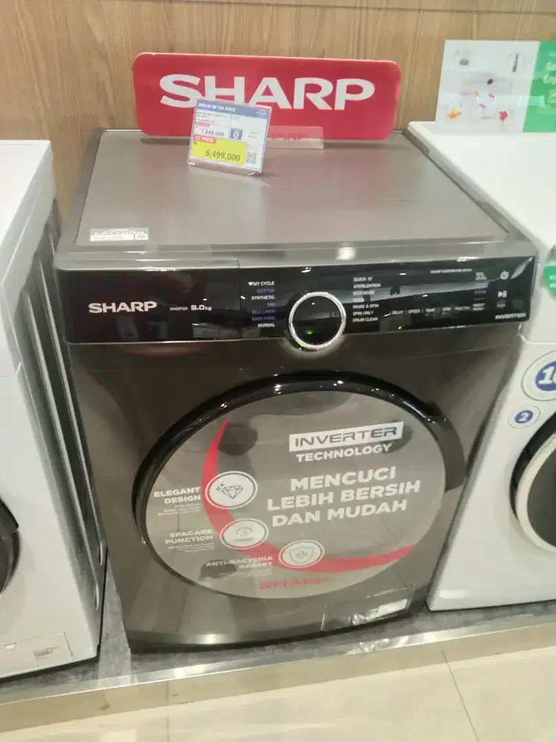 SHARP WM FRONT LOADING 9KG ES-FL1490MSX/DS