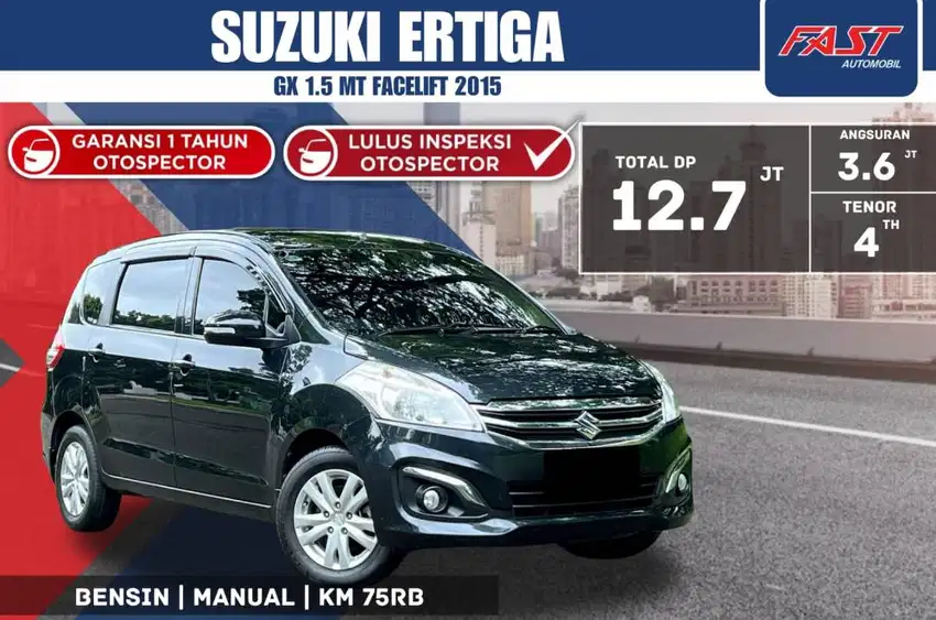 DP 12JT SUZUKI ERTIGA GX 2015 1.5 MT FACELIFT LOW KM.75RB PJK PJG#F7ST