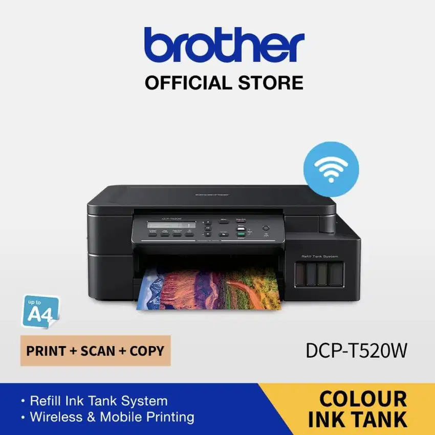 Brother Printer Ink Tank DCP-T520W Wireless Print Scan & Copy