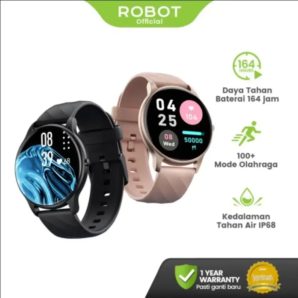 Robot Smart Watch Sport Waterproof Jam Tangan Pintar Monitor Kesehatan