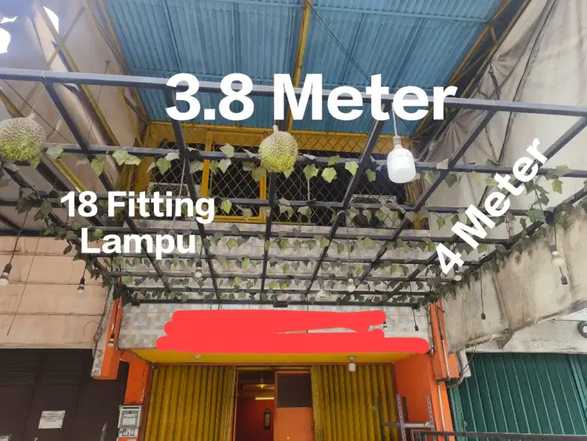 Setting area lampu besi kokoh untuk 18 Fiiting lampu cafe ato resto
