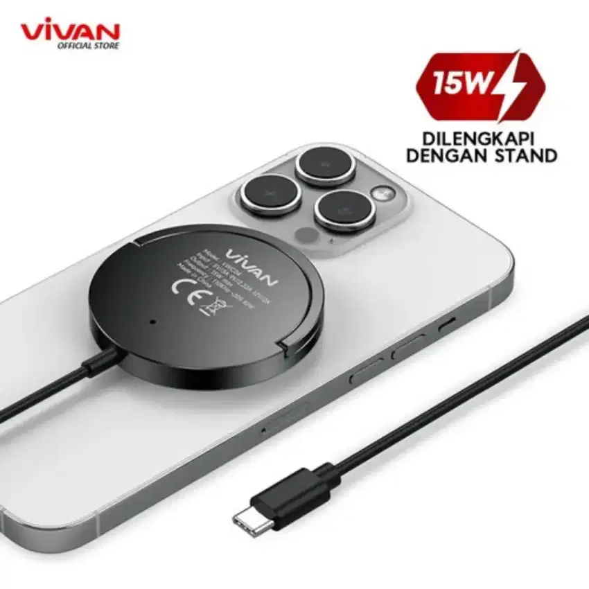 Vivan Charger Wireless Magnetic 15W iPhone Android Qi Magsafe Charge