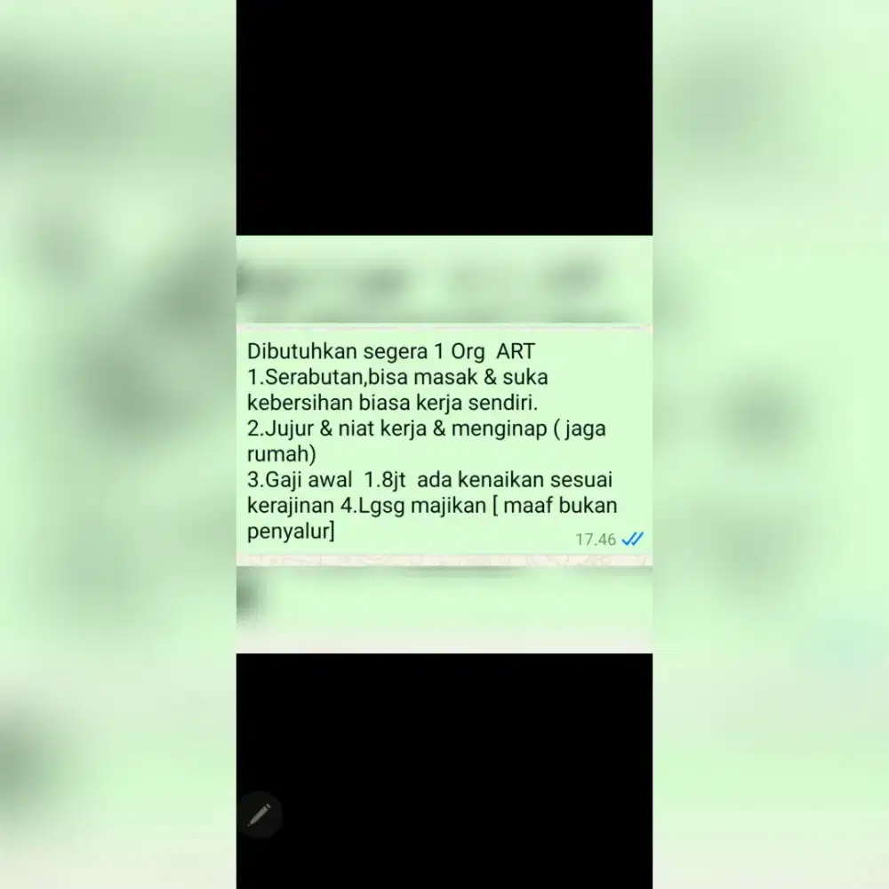 Dibutuhkan 1 Org ART