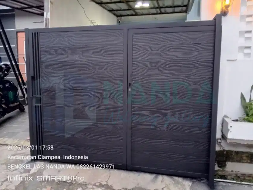 Pintu dobel sliding Minimalis lisplang