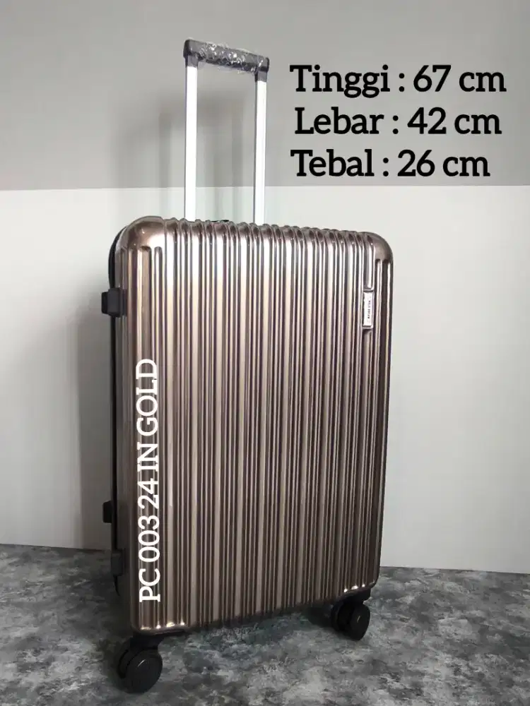 Koper pc anti pecah 24 in, koper polo fiber, koper hardcase