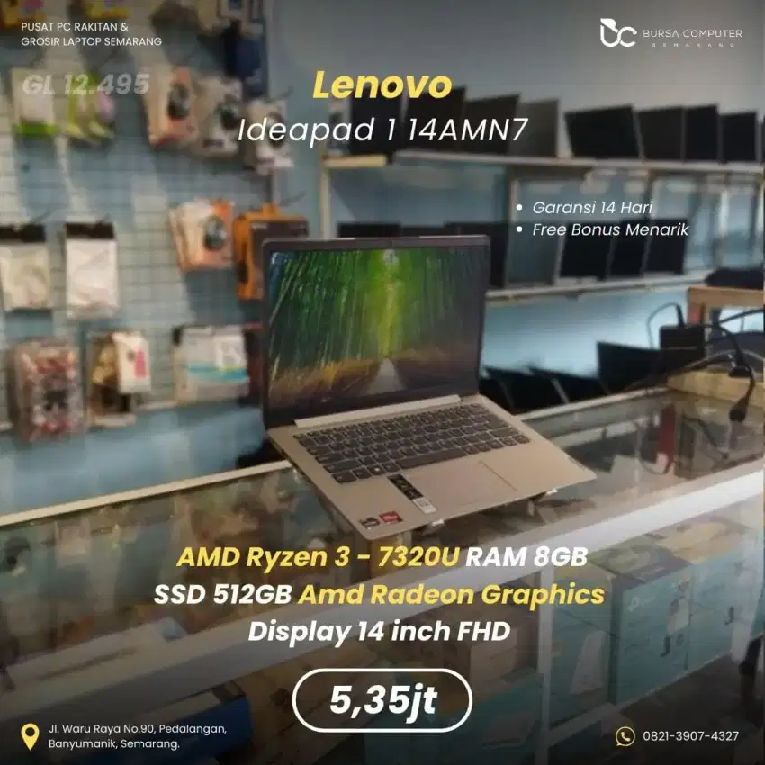 LENOVO Ideapad 1-14AMN7 | Ryzen 3 7320U 8GB 512GB