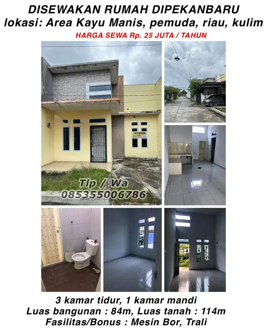 sewa rumah area kayu manis dan area pemuda kulim