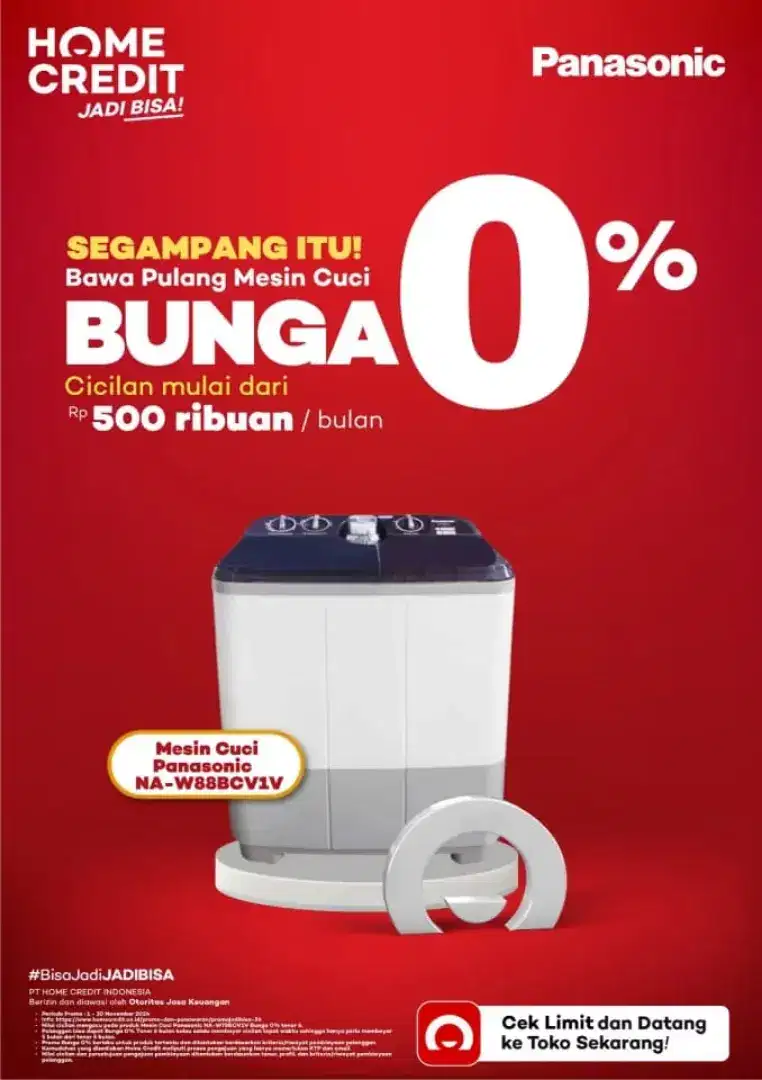 Segampang Itu Credit Mesin Cuci Panasonic Bunga 0%