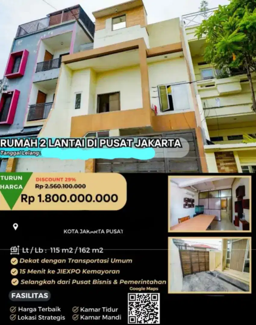 Dijual Rumah Gunung Sahari 2 Lantai