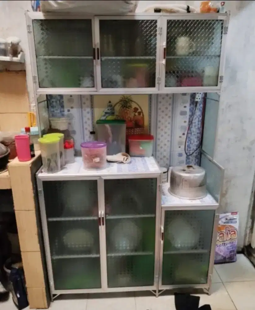 Rak Piring 6 Pintu, Rak Piring Aluminium, Lemari Piring Dapur,