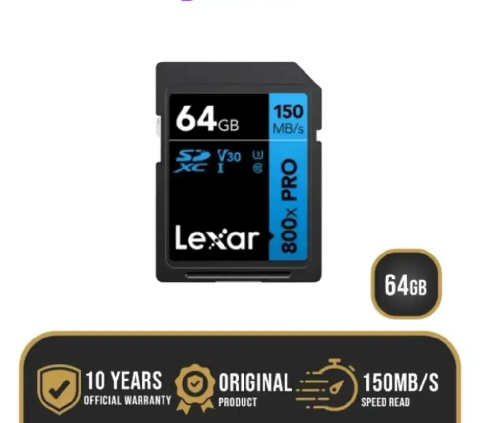 Lexar 64GB Professional 800X PRO SDXC UHS-1 Memory Card