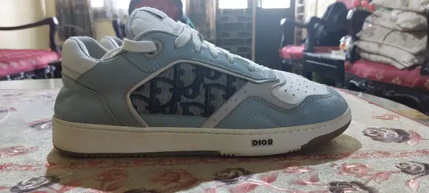Sepatu Dior B27 Oblique Low-Top Light Blue/White/Grey Sneakers