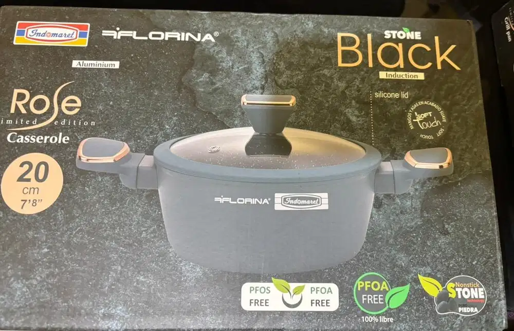 Florina Rose Casserole 20cm Stone Black