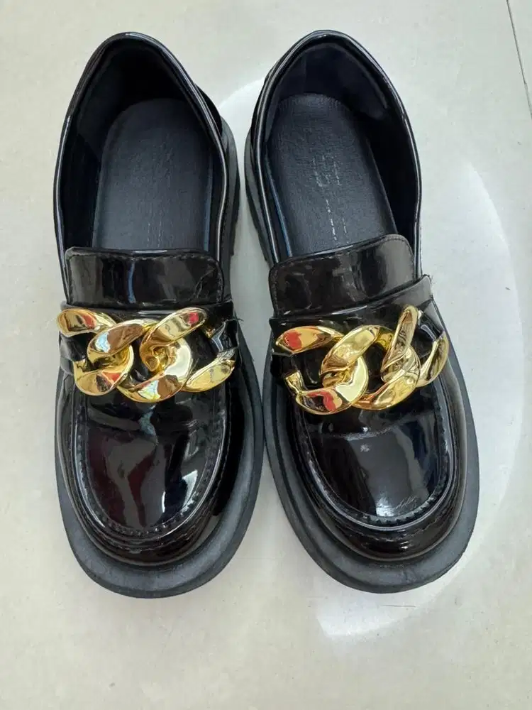 Loafers black mix gold size 37