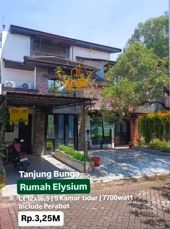 dijual rumah mewah sudut di elysium tanjung bunga