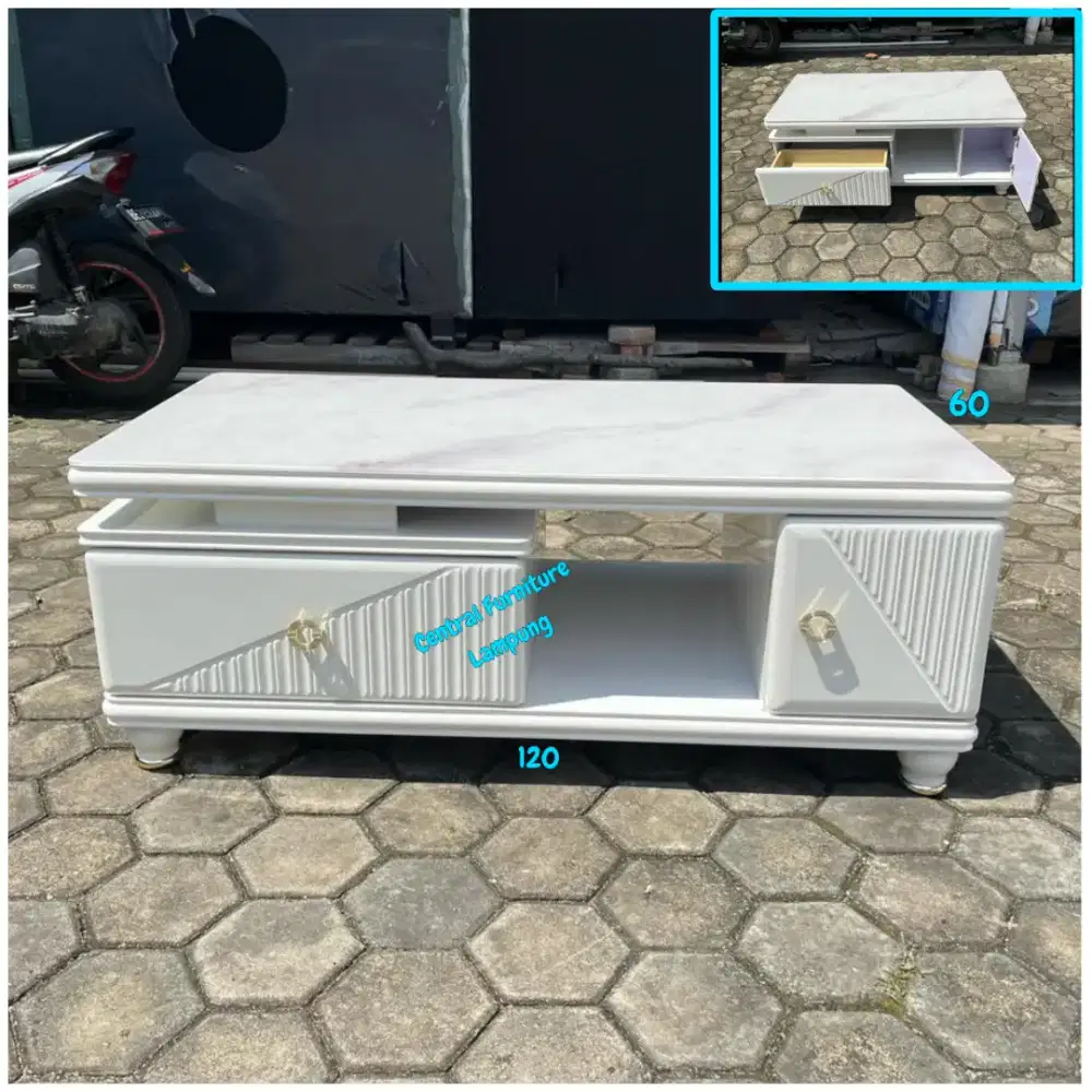 Meja Tamu 452 Import Putih Mewah