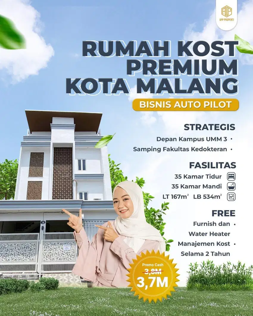 RUMAH KOS EKSKLUSIVE DEPAN KAMPUS MUHAMMDYAH KOTA MALANG