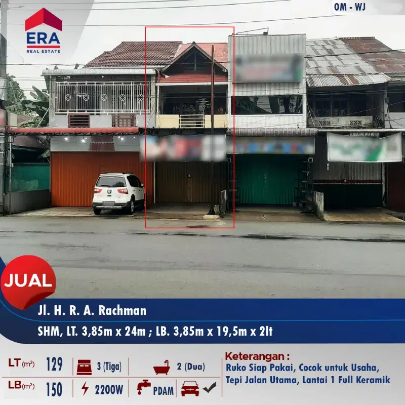 Dijual 1 unit ruko 2lt ditengah kota - Sui Jawi