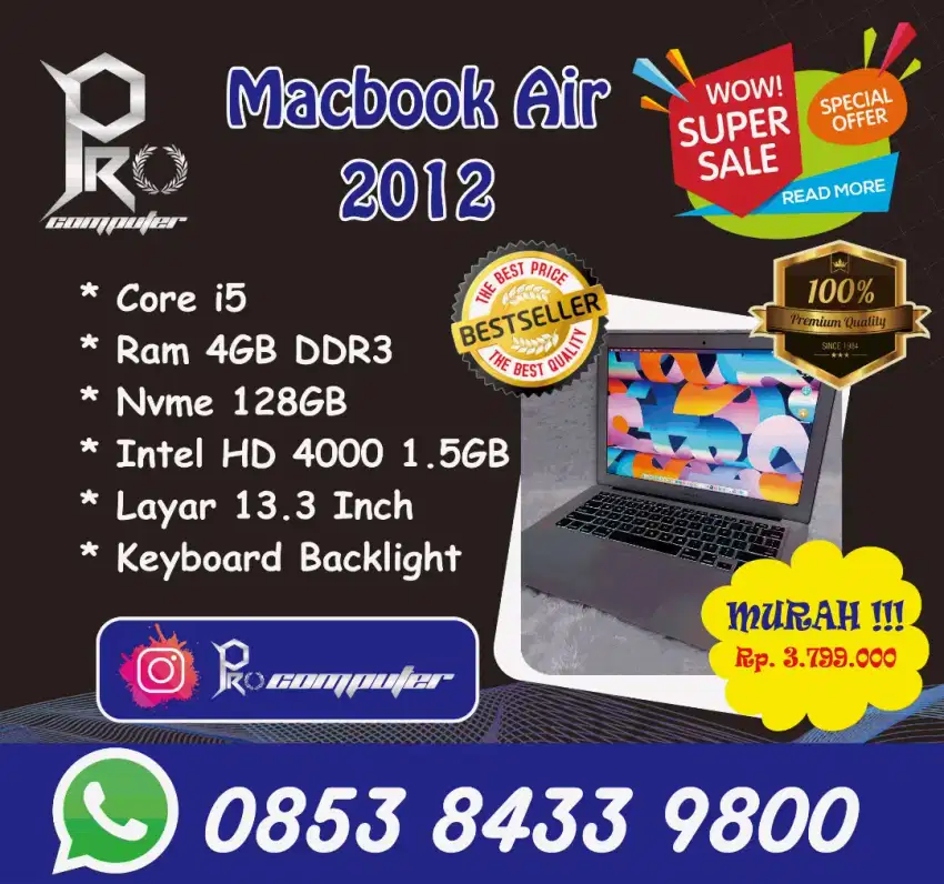 Macbook Air 2012 13Inch Prokomputer