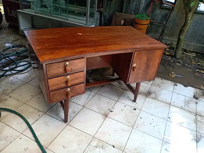 meja jati kantor bekas bagus vintage