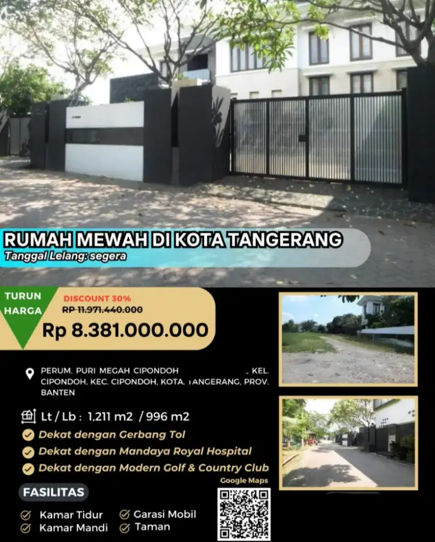 Dijual Rumah Puri Megah Cipondoh