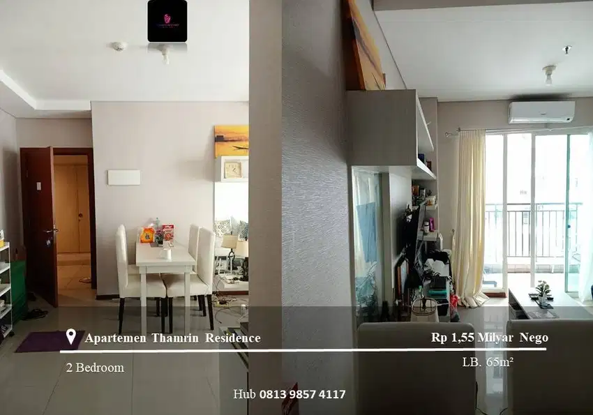 Dijual Apartement Thamrin Residence Middle Floor 2BR Full Furnished