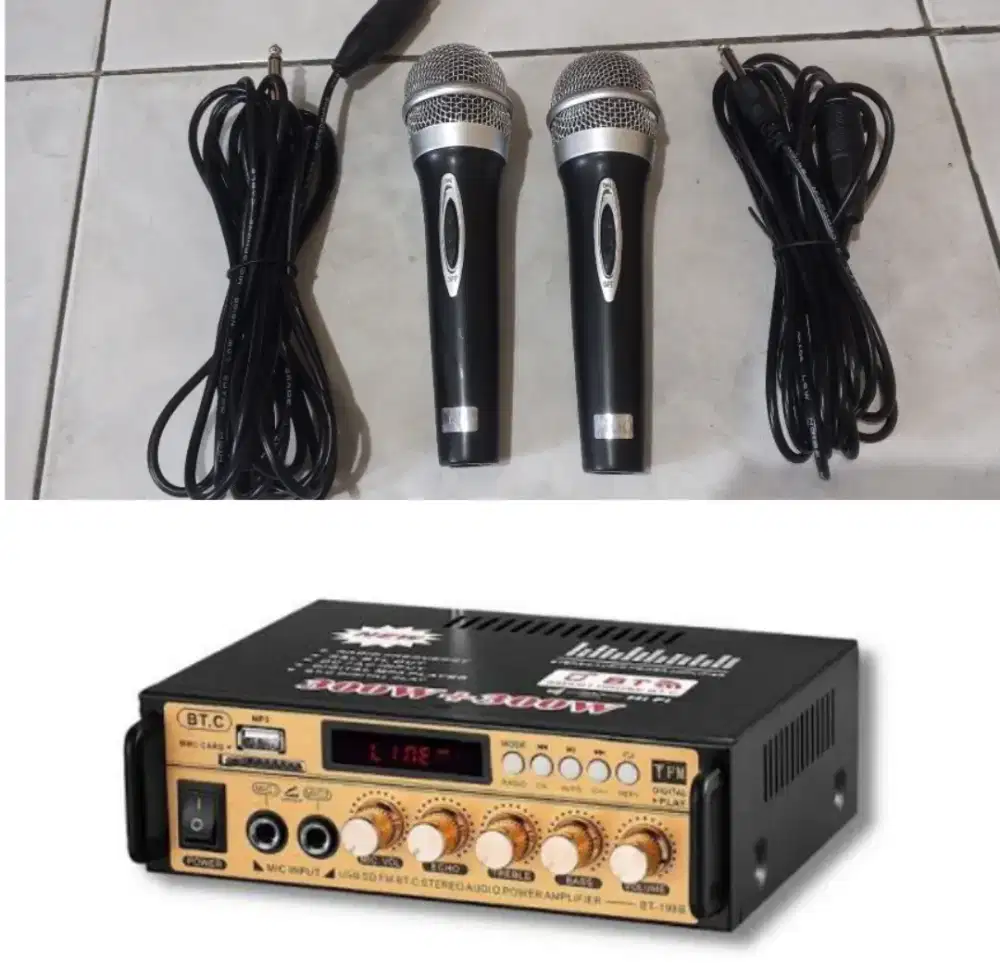 Amplifier bluetooth 300 wat + 2 mic kabel