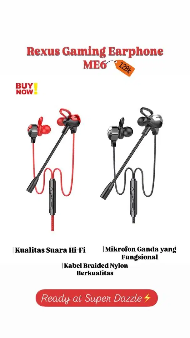 earphone rexus ME6
