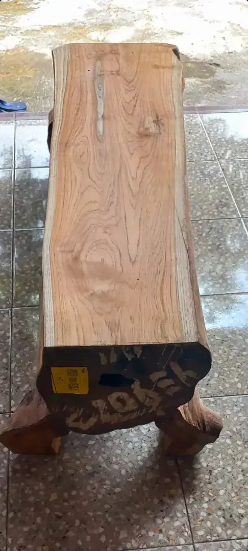 Bench meja natural bulung kayu jati utuh