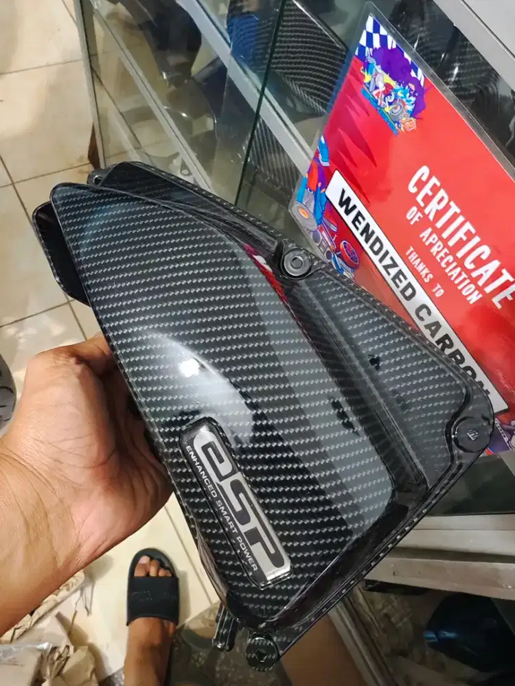 Tutup filter ori honda beat deluxe carbon hitam