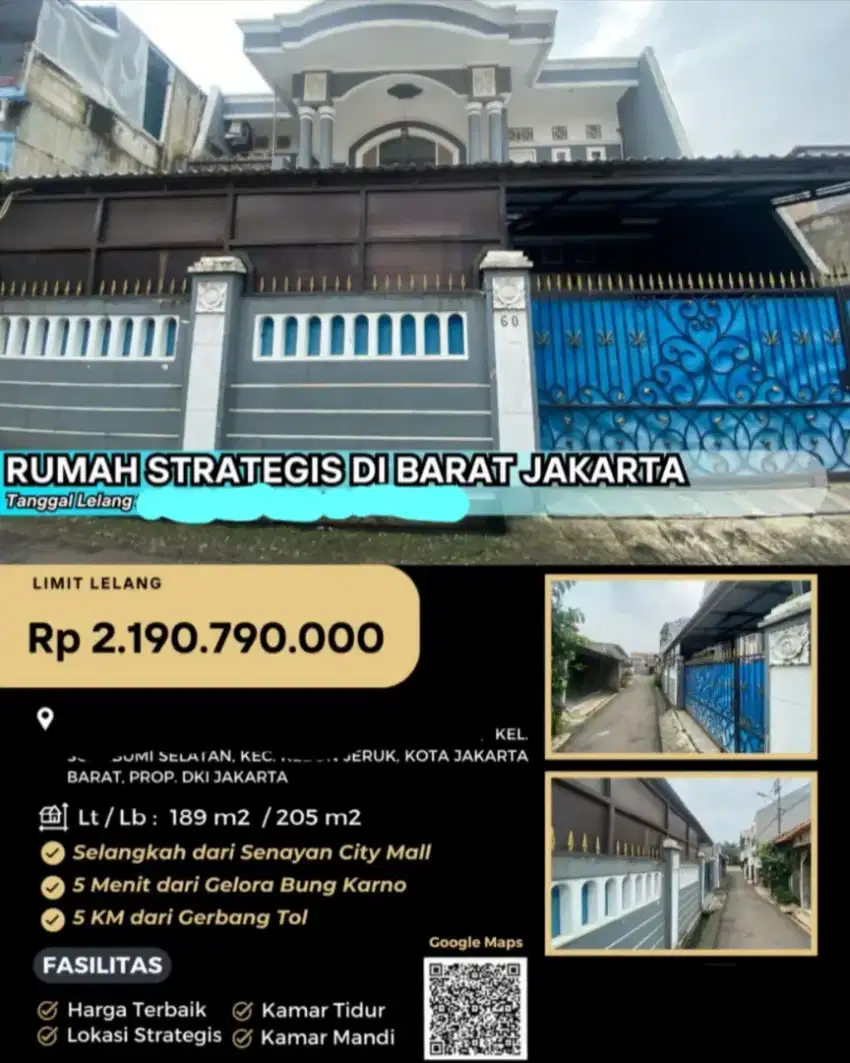 Dijual Rumah Sukabumi Selatan Kebon Jeruk