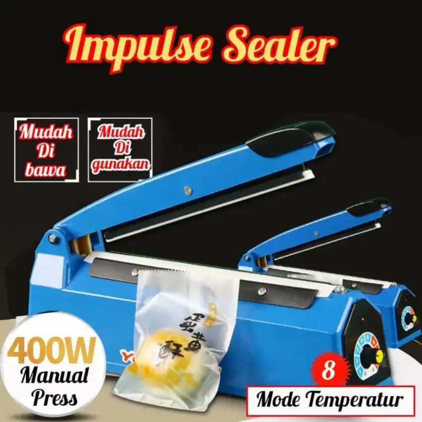Impulse Sealer 200 mm Alat Press Plastik Mesin Perekat Plastik