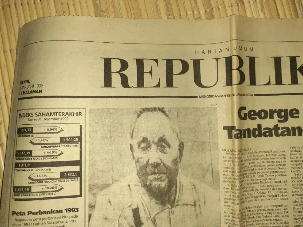Terbitan perdana koran REPUBLIKA nomor 01 tahun 1