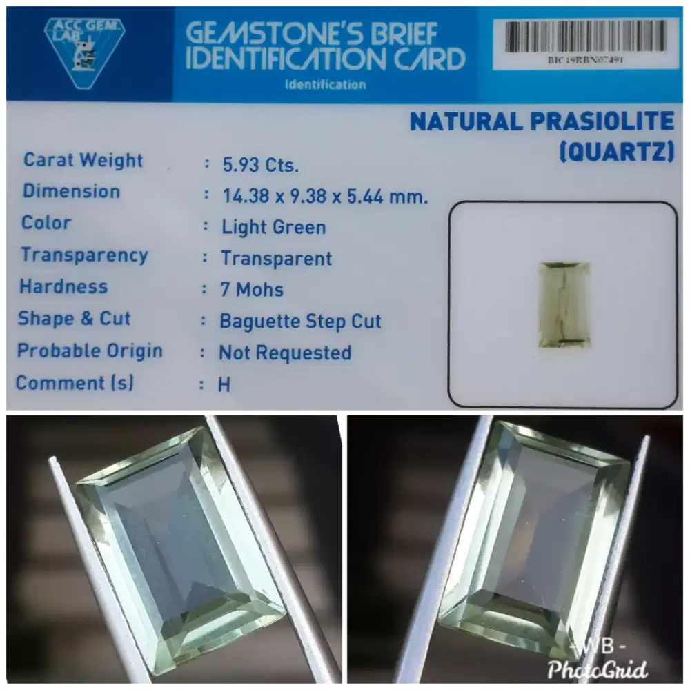 natural prasiolite quartz memo ACC lab