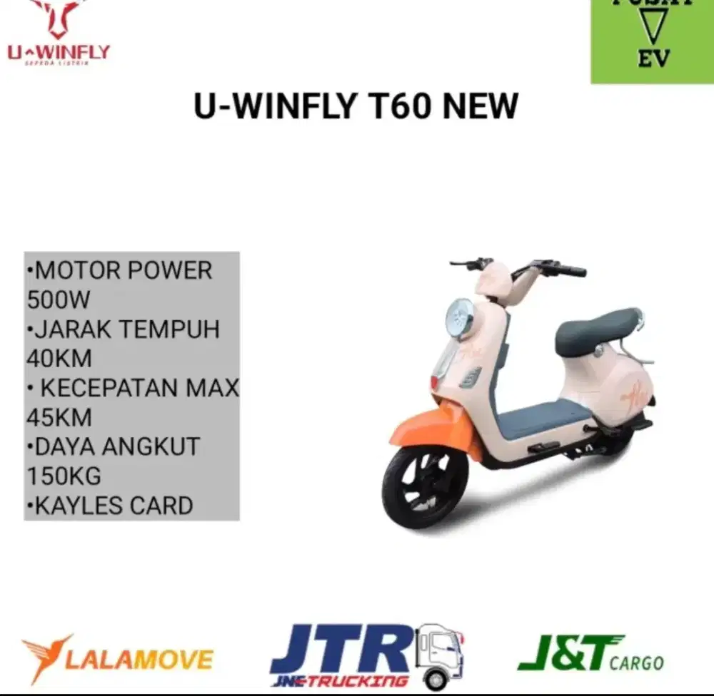 Sepeda listrik Uwinfly T60 New garansi 10 tahun