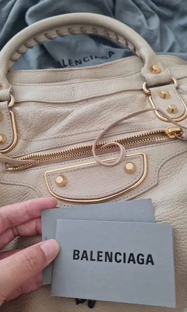 Balenciaga regular city edge beige ghw very rare girls