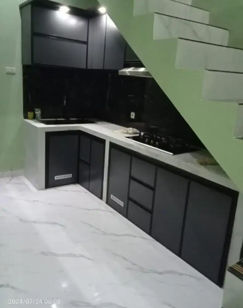 Kitchenset almunium acp fremless ,engsel slowmotion