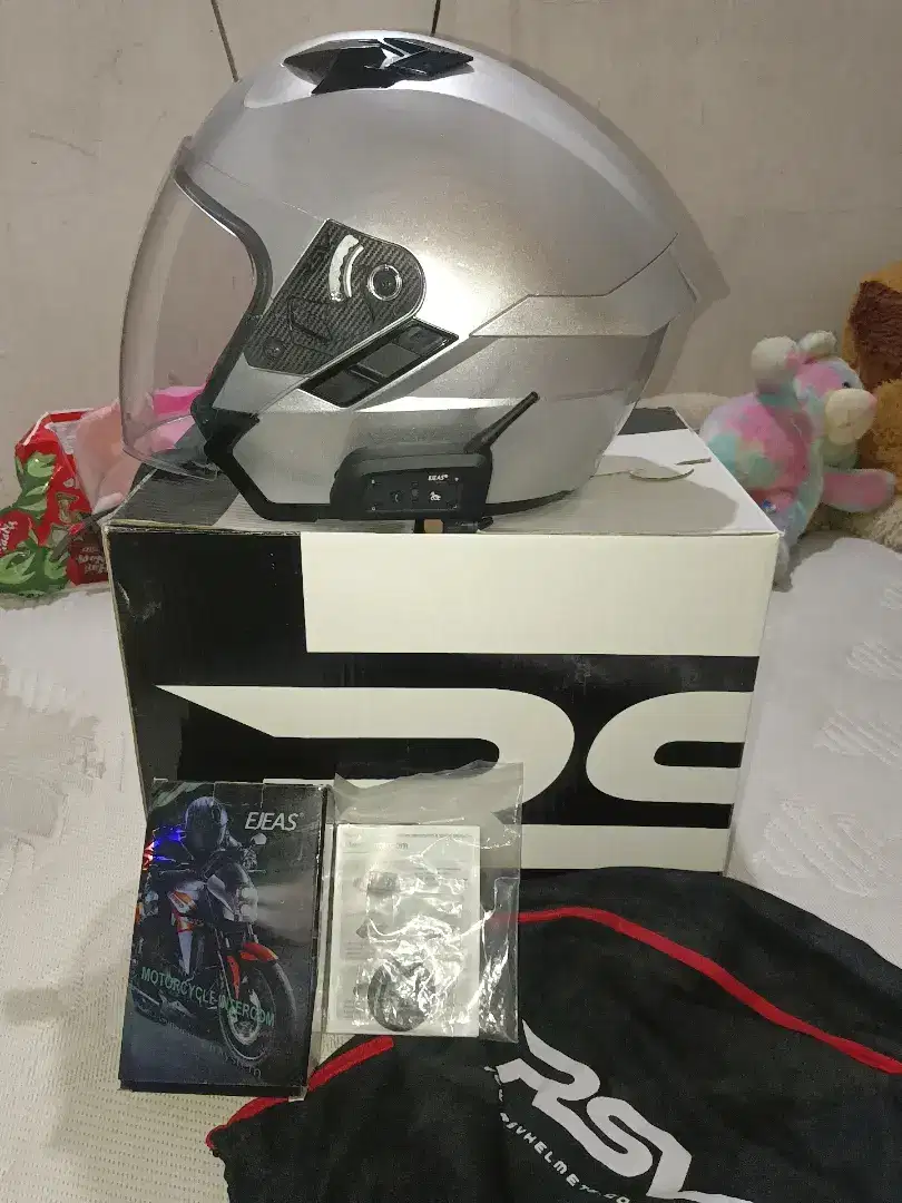 RSV SV300 SILVER GLOSSY+INTERCOME EJEAS V6PRO+