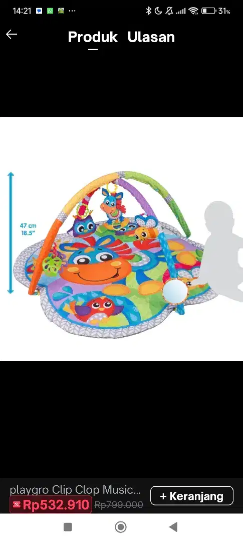 Playgro Clip Clop Musical Activity Gym with Music