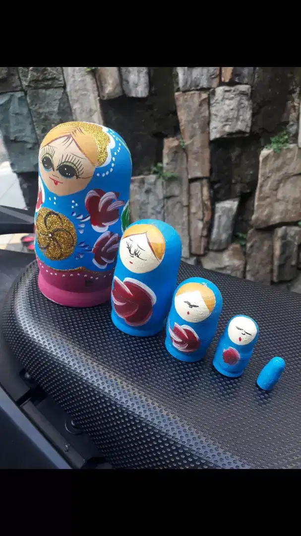 Antik vintage boneka kayu matryoska isi 5 moscow rusia eropa mulus