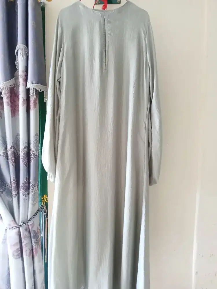 Dress jumbo warna hijau sage