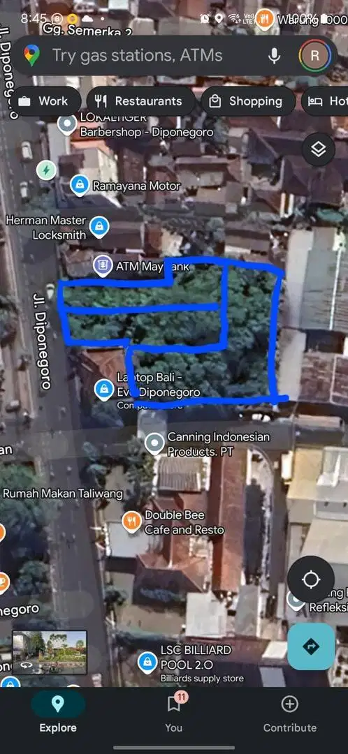 Tanah di jln Diponegoro denpasar
