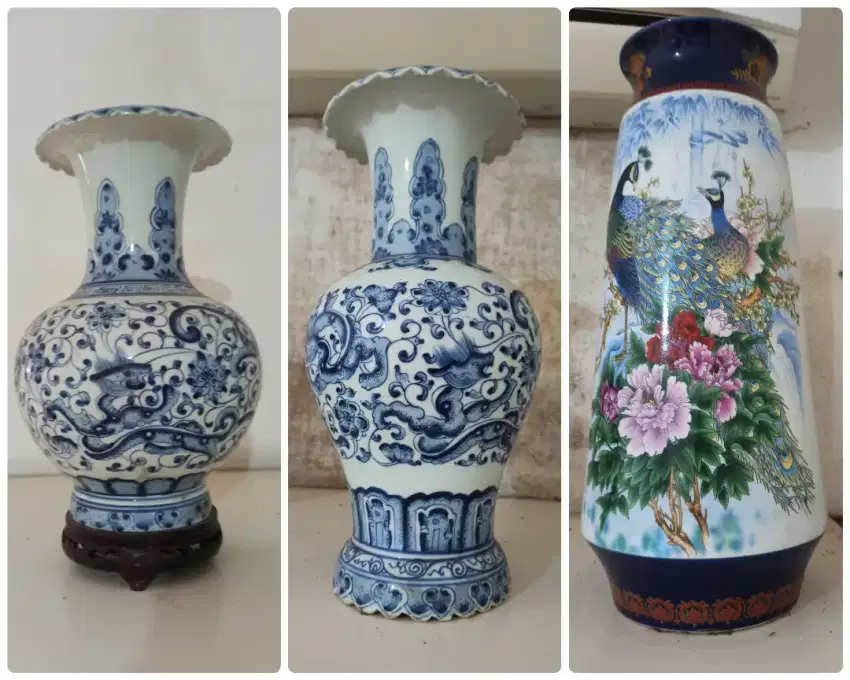 Koleksi Guci China Biru 2 buah